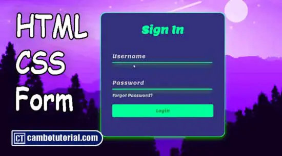 Login Form Design with HTML CSS Only