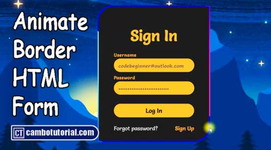 Form Login Glow Border Effect Rotation Style CSS HTML Only