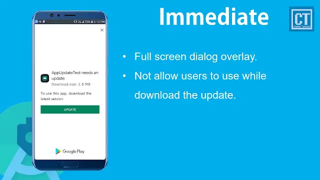 immediate in app update android